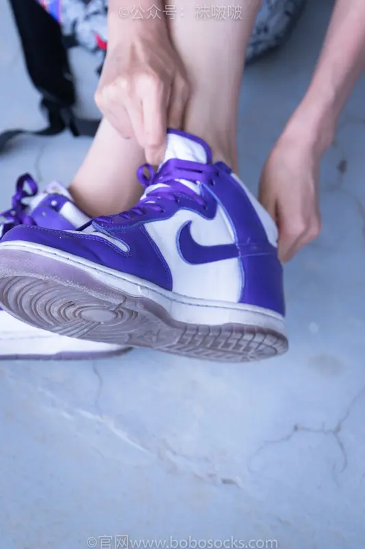 [BoBoSocks袜啵啵] 积分限定作品 NO.002 泡芙- AJ、白色棉质船袜、裸足 - BoBoSocks袜啵啵